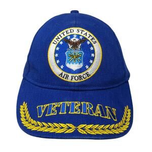 United States Air Force Veteran Slideback Hat Blue One Size Embroidered